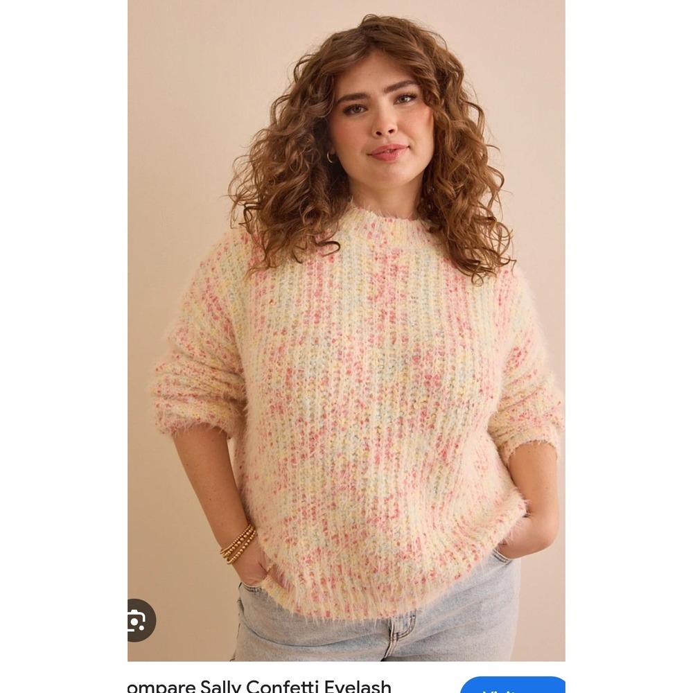 Arula by antrhopologie Sally Confetti Eyelash Knit Sweater Size X